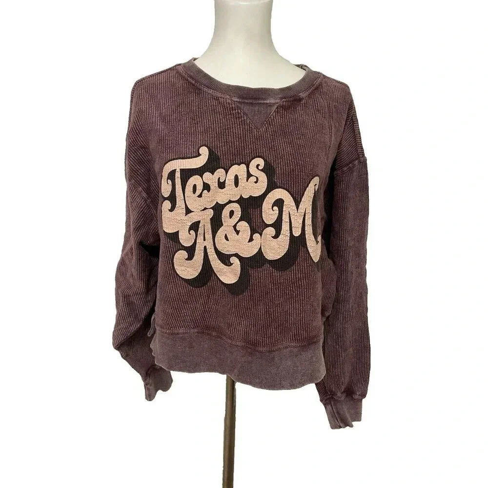 The Lyne Chicka-D Texas Agricultural and Mechanical Cropped Boxy Sweatshirt SZ M